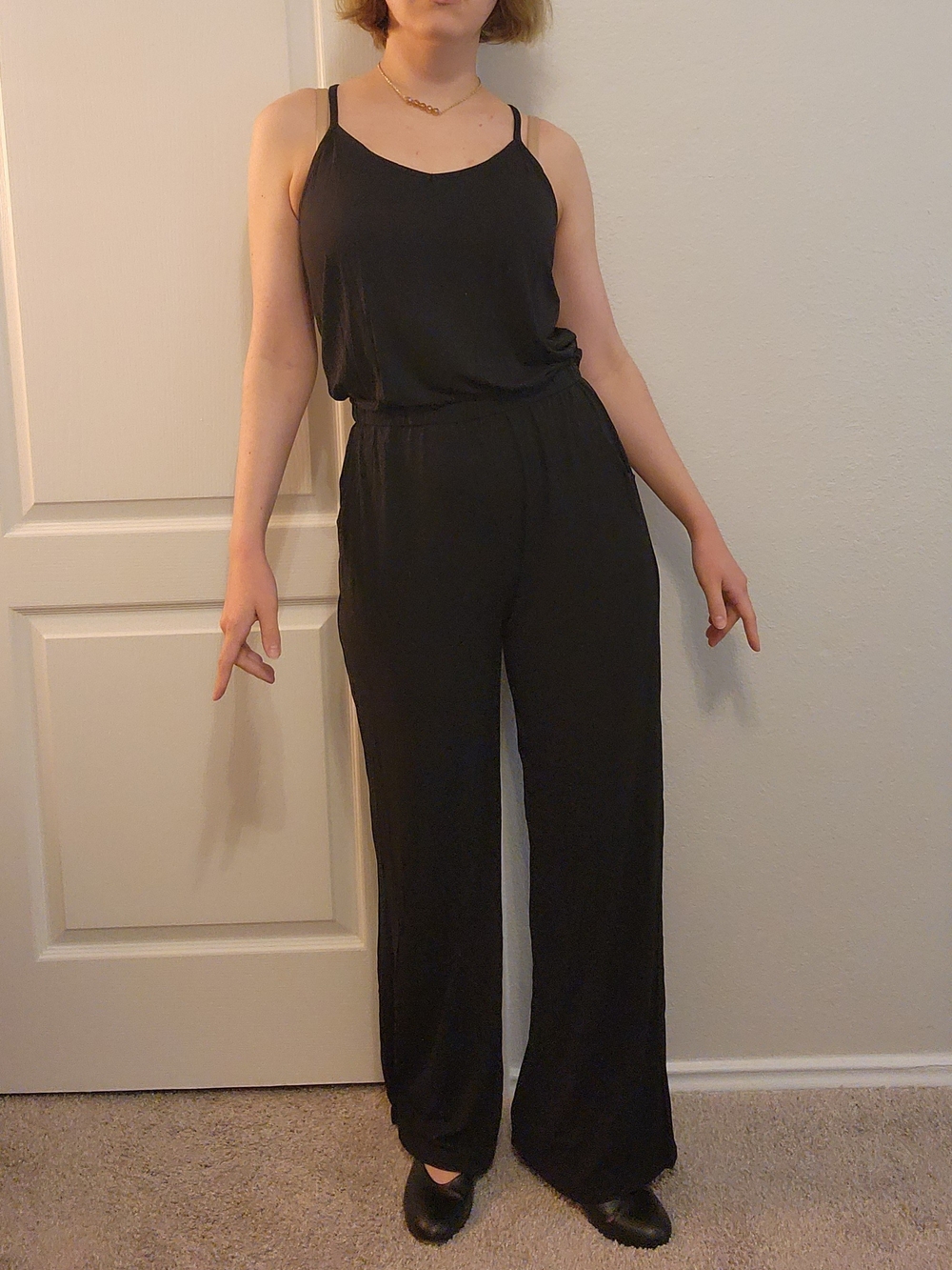 Black Wide-Leg Spaghetti Strap Jumpsuit Size - M - Picture 9 of 9
